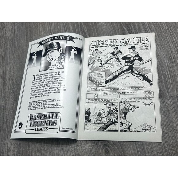 1992 Baseball Legends Comics Mickey Mantle Issue #4 Comic Book - Picture 2 of 6